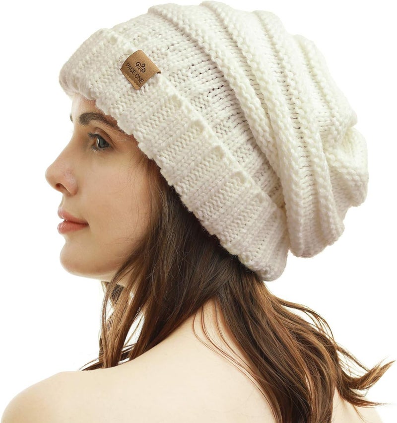 PAGE ONE Womens Winter Beanie Warm Cable Knit Hat Style Stretch Trendy Ribbed Chunky Cap - Image 1